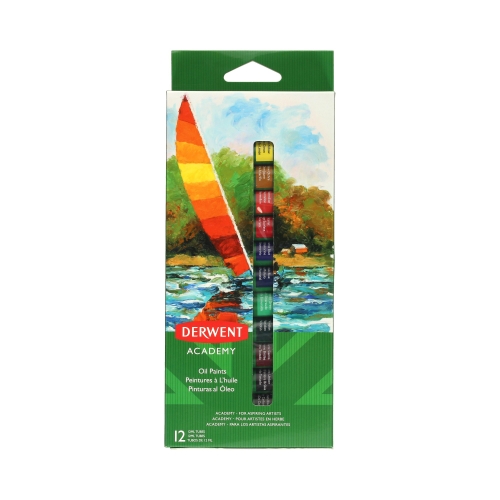 Farby olejne 12kol 12ml Derwent Academy 2302406