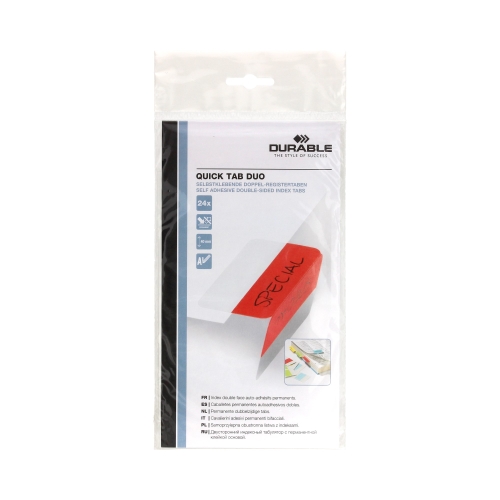 Indeksy samoprzylepne dwustronne 40mm (24) QuickTab Durable