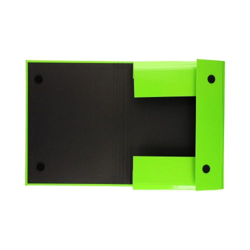 Teczka skrzydłowa rzep zielona 35mm Barbara