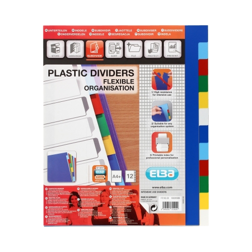 Przekładki PP A4 Maxi 12k kolor Elba
