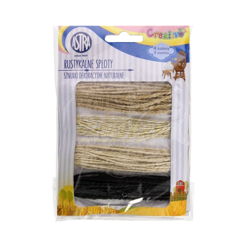 Sznurki naturalne Rustykalne sploty 5m - 4 szt. w opak. Astra 335119020