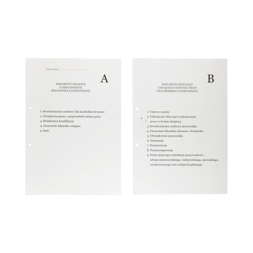 Teczka akta osobowe czarna Barbara