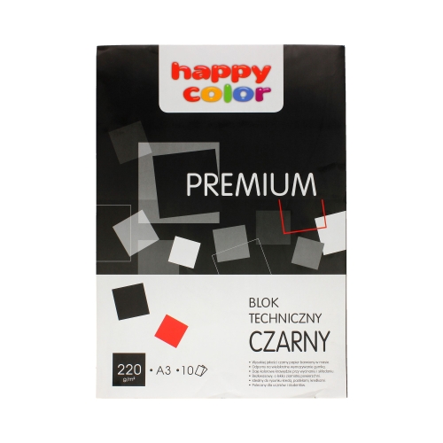 Blok techniczny A3/10 czarny 220g Happy Color