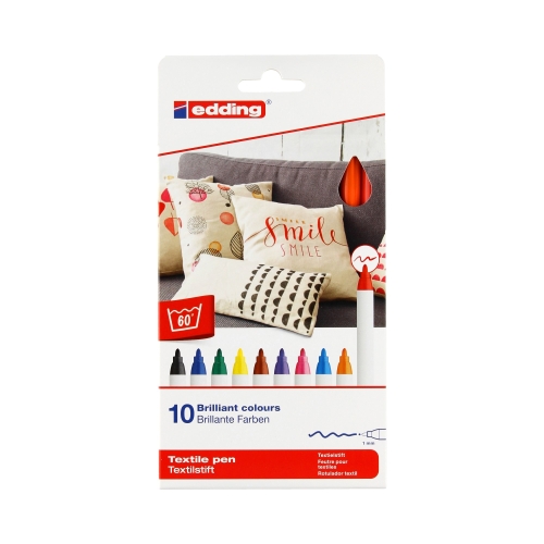 Markery do tkanin 1.00mm 10kol Basic Colours Edding 4600