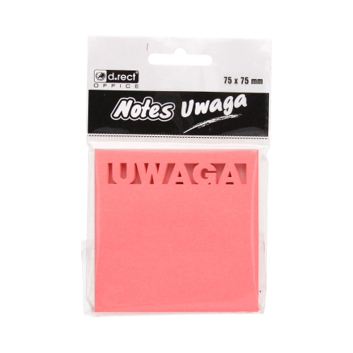 Karteczki samoprzylepne 75x75/50 Uwaga DRect 110328