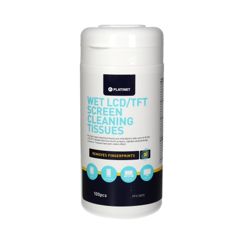 Ściereczki nasączane do ekranów LCD Platinet (100)