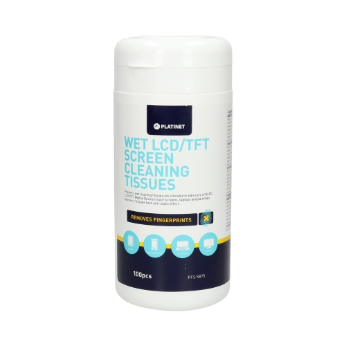 Ściereczki nasączane do ekranów LCD Platinet (100)