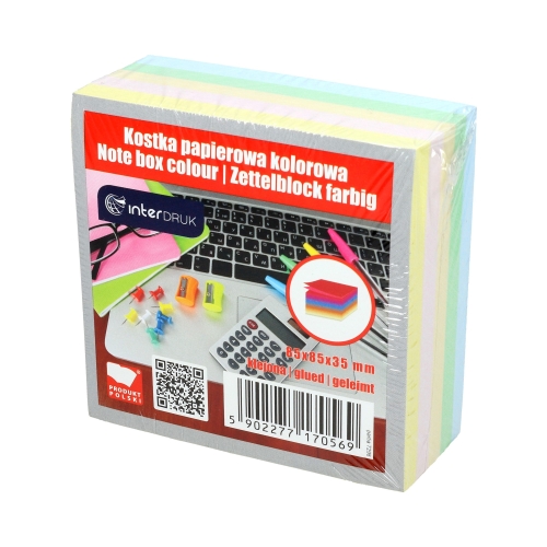 Karteczki 85x85x350 kolor klejone Interdruk