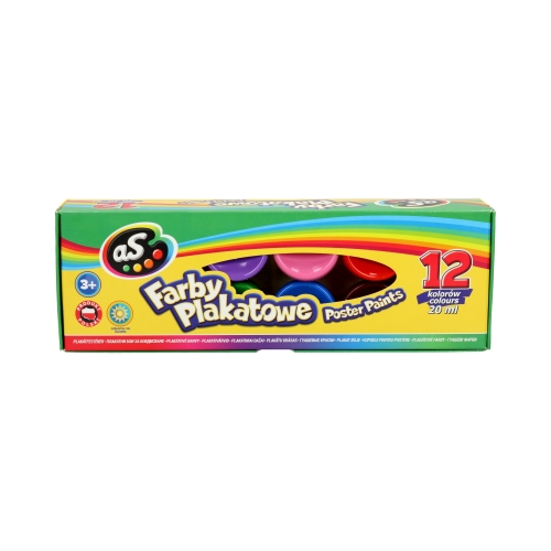Farby plakatowe 12kol 20ml As 301219004