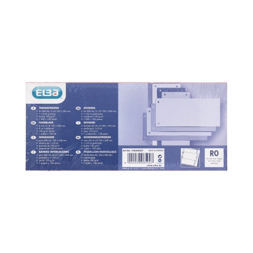 Przekładki kartonowe 1/3 A4 różowe Elba (100)