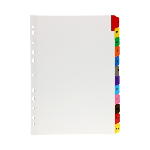 Przekładki kartonowe A4 1-12 laminowane E39552