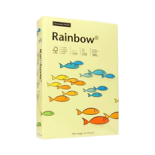 Papier ksero A4 160g jasnożółty Rainbow 12