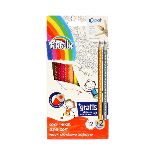 Kredki ołówkowe 12kol trójkatne SuperSoft Fiorello