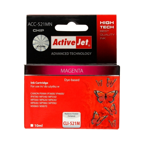 Tusz Canon CLI521M magenta ActiveJet