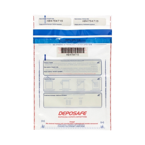 Koperty bezpieczne B4 białe HK Deposafe kieszonka
