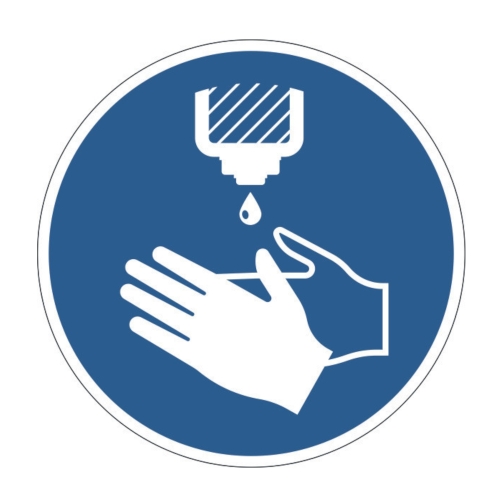 Naklejka na podłogę usuwalna fi430mm - Zdezynfekuj ręce Durable