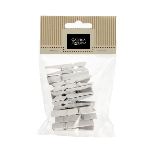 Klamerki drewniane 47mm białe (12)