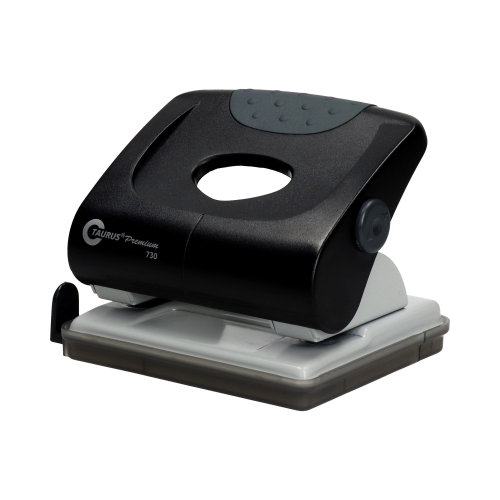 Dziurkacz 30k czarno-szary Premium Taurus 730