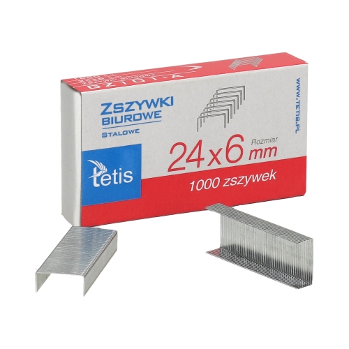 Zszywki 24/6 cynkowe (1000) Tetis