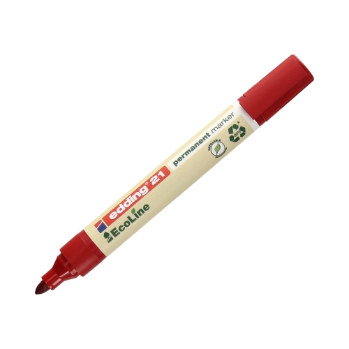Marker permanentny 1.5-3.0mm czerwony okrągły Edding 21 EcoLine
