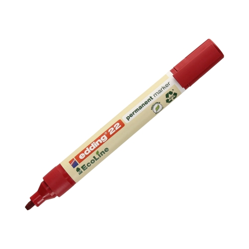 Marker permanentny 1.0-5.0mm czerwony ścięty Edding 22 EcoLine