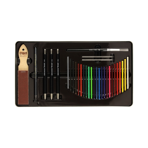 Zestaw wkładów do kredek mechanicznych 3.8mm - 24 kol + 2 wkłady grafitowe + ołówki mechaniczne Mondeluz KIN