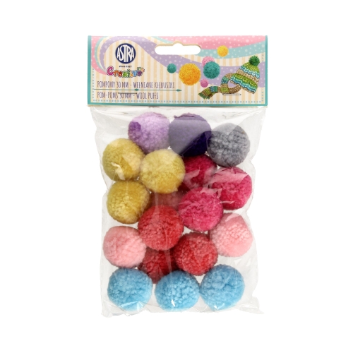 Pompon 30mm Wełniane kłębuszki Astra 335121013