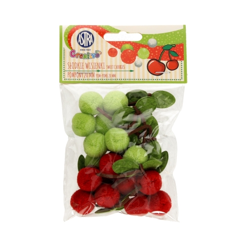 Pompon 20mm Słodkie wisienki Astra 335121012