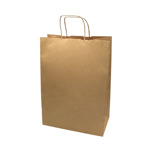 Torba papierowa 305x170x425 brązowa gładka Kraft uszy skręc