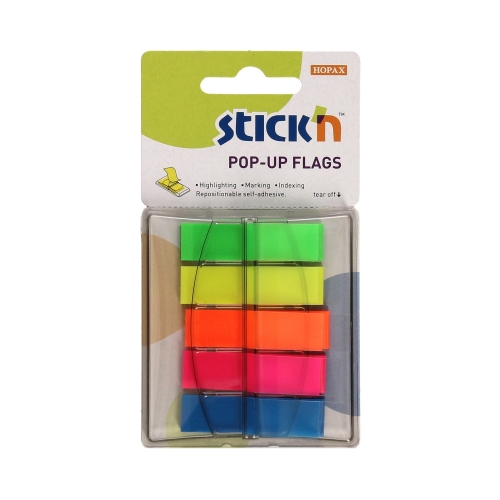 Zakładki indeksujące 12x45/40 5kol podajnik StickN 26029