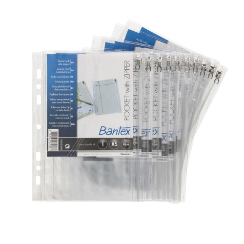Koszulki na suwak A5 140mic Bantex 2070 - 10szt.