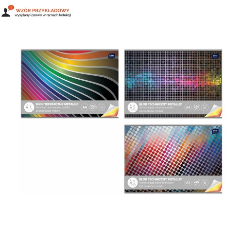 Blok techniczny A4/10 kolor metallic Interdruk