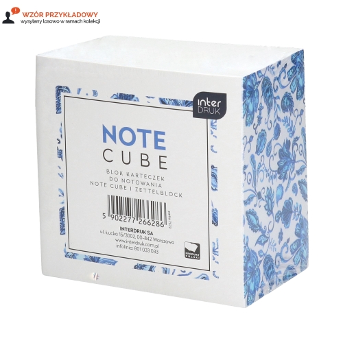 Karteczki 90X90X60 białe zadrukowane boki Interdruk