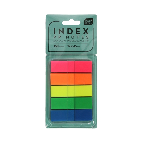 Zakładki indeksujące 12x45/30 5kol PP Interdruk