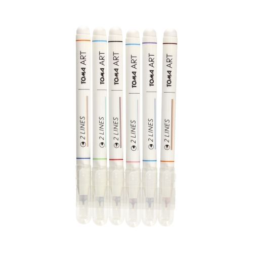 Cienkopis 0.5mm 2kol końcówek Toma TO-348 - 6szt.