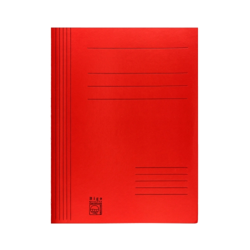 Skoroszyt zwykły A4 1/1 czerwony z fałdą Bigo