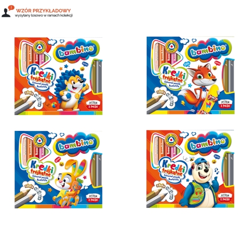 Kredki ołówkowe 12kol trójkątne Jumbo Bambino