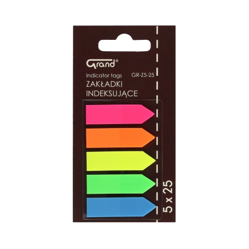 Zakładki indeksujące 12x45/25 5kol strzałki Grand GR-Z5-25