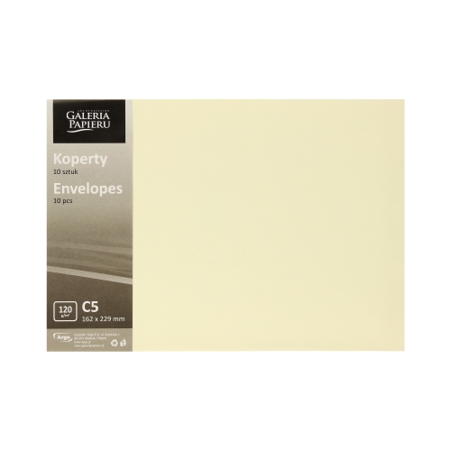 Koperty C5 jasnykrem Gładkie 120g - 10szt.