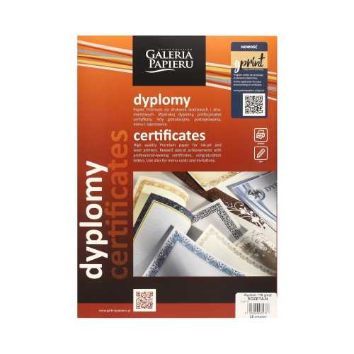 Dyplom A4 170g Rozeta niebieska (25)