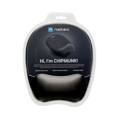 Podkładka pod mysz i nadgarstek memory foam czarna Natec Chipmunk