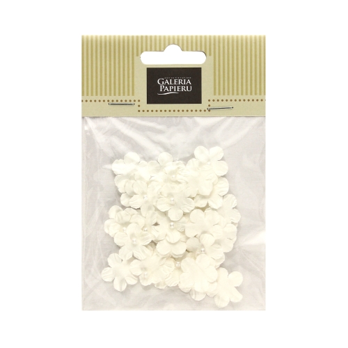 Kwiaty papierowe Niezapominajki białe (50)