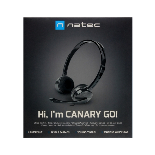 Słuchawki przewodowe nauszne z mikrofonem Natec Canary Go