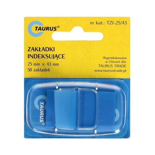 Zakładki indeksujące 25x43/50 niebieskie Taurus