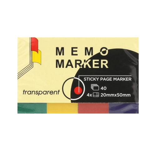 Zakładki indeksujące 20x50/40 4kol transparent Dalpo