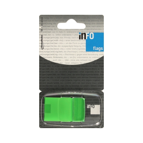Zakładki indeksujące 25x43/50 zielone Info Flags