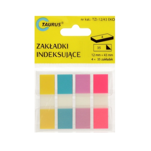 Zakładki indeksujące 12x43/35 4kol Eko Taurus