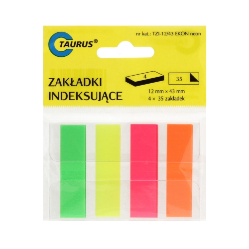 Zakładki indeksujące 12x43/35 4kol neon Taurus
