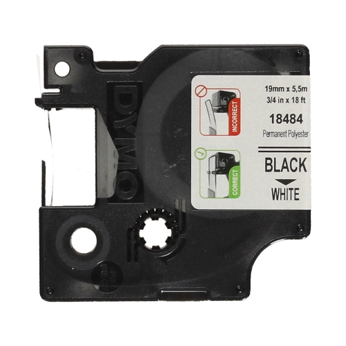 Taśma 19mmx5.5m biała poliestrowa Dymo 18484