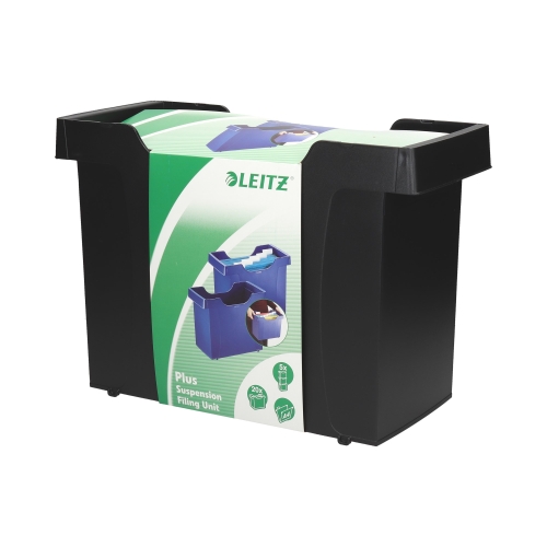 Kartoteka na teczki zawieszane czarna z/w Leitz